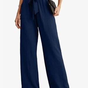 NWT Women's Navy Wide-Leg Pants